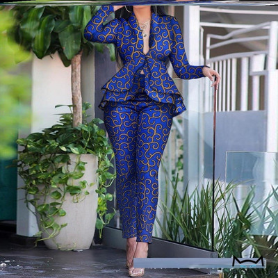 GL Γυναικείο χειμερινό γυναικείο σετ Αθλητική φόρμα Ολόσωμο βολάν Μπλέιζερ Μολύβι Παντελόνι Σετ δύο τεμαχίων Office Γυναικεία στολή 610