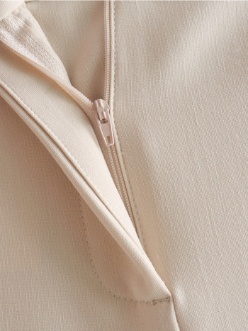TFMLN 2Pcs Γυναικεία Σετ Μπλέιζερ 2022 Pretty Strapless μονό στήθος + ίσιο παντελόνι με σχίσιμο παντελόνι με φερμουάρ