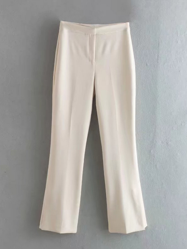 TFMLN 2 tk. Naiste soliidsed bleiserikomplektid 2022. aasta ilusad õlarihmadeta üherealised topid + sirged lõhikuga püksid lihtsad lukuga püksid