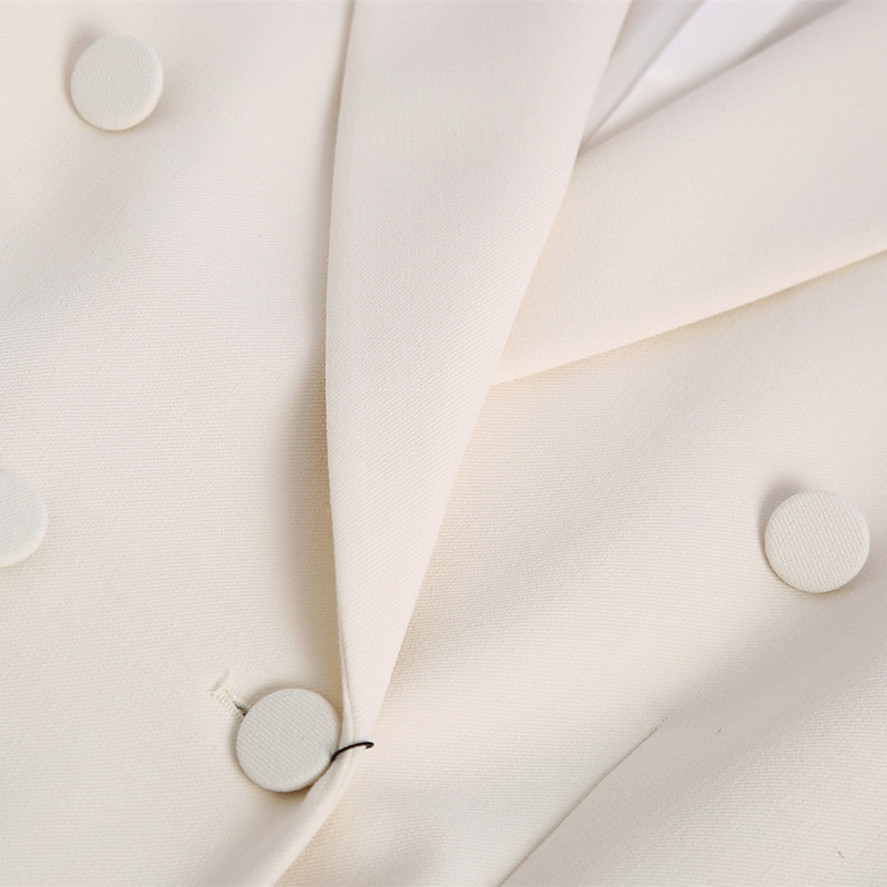 KEYANKETIAN Fasion naiste ülikond, sobiv kaherealine bleiser siidist satiinist naiste kontori pikad püksid, tööriietus, tugev jope ja püksid