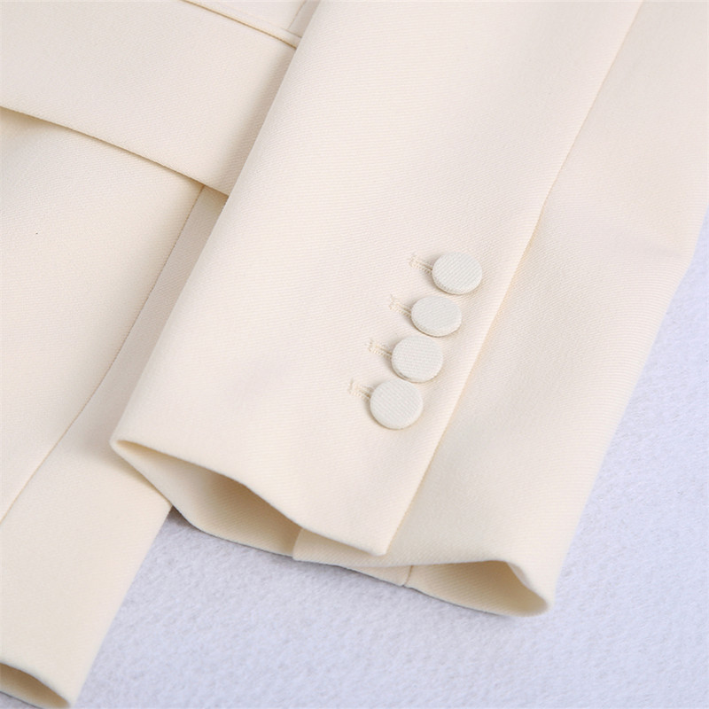 KEYANKETIAN Fasion naiste ülikond, sobiv kaherealine bleiser siidist satiinist naiste kontori pikad püksid, tööriietus, tugev jope ja püksid