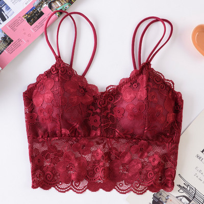 Sutien din dantelă fără fir pentru femei noi, bralette push up fără sârmă, lenjerie sexy pentru fete, cupă plină, vestă fără spate, Lenjerie de corp moale