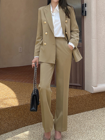 Casual Γυναικεία Σετ Blazer Δύο Τεμάχια Κομψά χαλαρά επίσημα σακάκια Μολύβι Παντελόνια Φθινοπωρινά επαγγελματικά Vintage Παντελόνια Κοστούμια