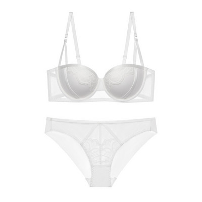 Seksi grudnjak i komplet gaćica Push Up Podstavljena košarica Pola košarice sa žicama u 3 boje Seksi donje rublje za žene