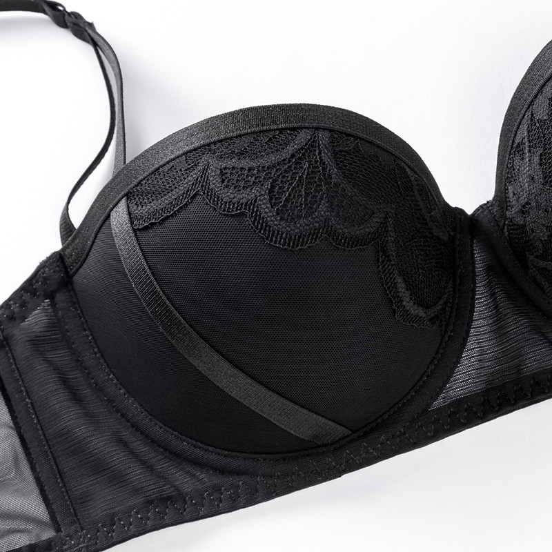 Seksi grudnjak i komplet gaćica Push Up Podstavljena košarica Pola košarice sa žicama u 3 boje Seksi donje rublje za žene