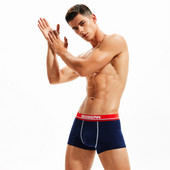 SEOBEAN Νέα Ανδρικά Εσώρουχα Μονόχρωμη Μόδα Σέξι Χαμηλής Μέσης U-κυρτή Boxer Ανδρικά αναπνεύσιμα οπίσθια Μπόξερ χωρίς ραφές