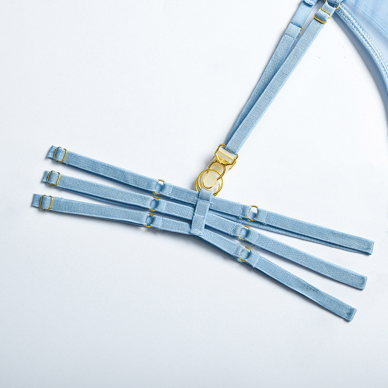 Set de lenjerie sexy solidă senzuală, 3 buc pentru femei