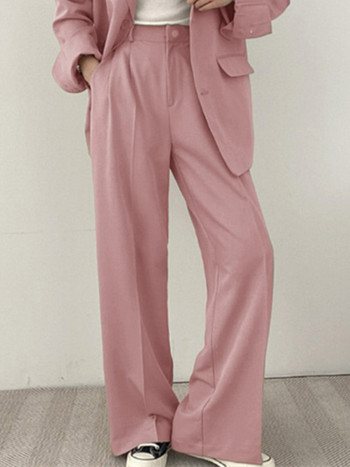 Розов костюм Палто Дамски нов пролетен и есенен корейски малък комплект костюм Блейзър Комплекти Блейзър Дамски костюм Панталон Блейзър Femenino