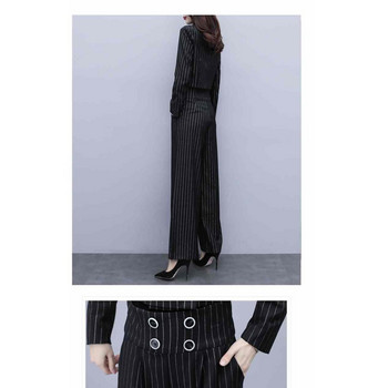 Моден винтидж ежедневен блейзър Дамско офисно тънко яке или панталон с широки крачоли с висока талия Рае женски Harajuku Свободно удобно