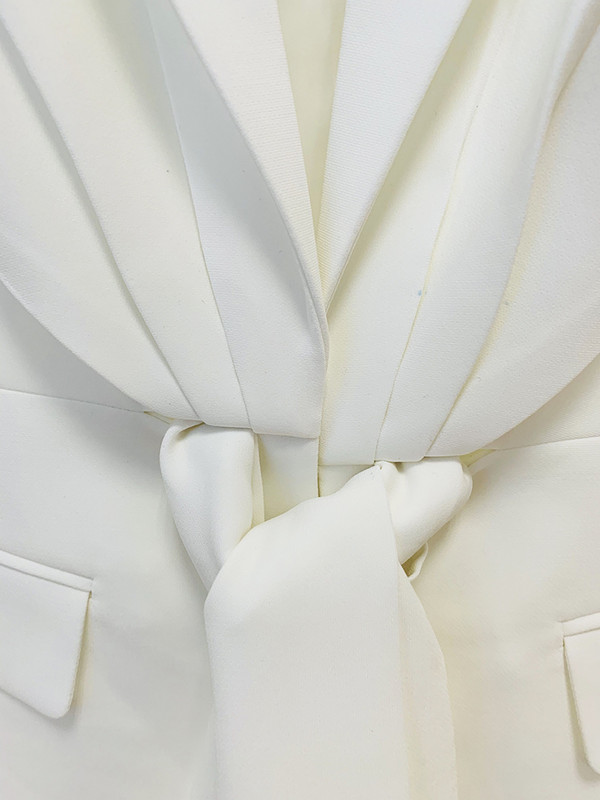 ΥΨΗΛΗΣ ΠΟΙΟΤΗΤΑΣ Newest Fashion 2022 Σετ Κοστούμι Σχεδιαστή Γυναικεία Δαντέλα Μπλέιζερ με πλισέ παντελόνι με φερμουάρ Σετ 2 τμχ