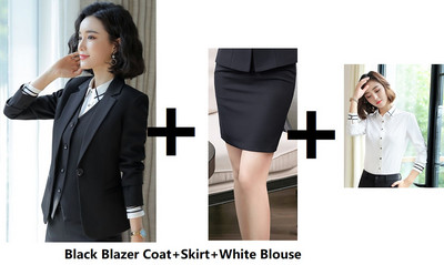 Ametlik vormiriietus Pükskostüümid naistele Ärirõivad Ülikonnad Sügis-talv Professionaalsed naiste kontoribleiserid, hallid