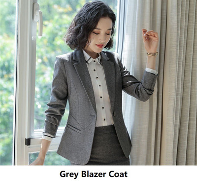 Ametlik vormiriietus Pükskostüümid naistele Ärirõivad Ülikonnad Sügis-talv Professionaalsed naiste kontoribleiserid, hallid