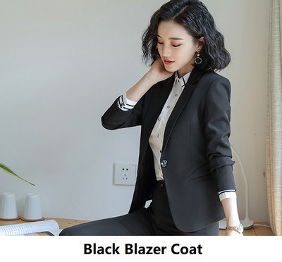 Ametlik vormiriietus Pükskostüümid naistele Ärirõivad Ülikonnad Sügis-talv Professionaalsed naiste kontoribleiserid, hallid