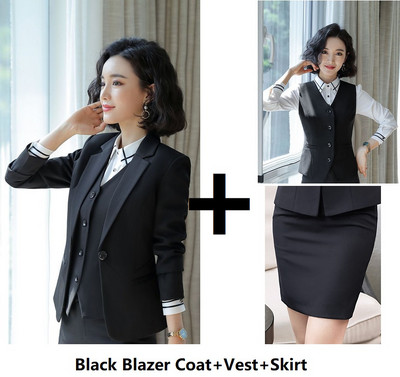 Ametlik vormiriietus Pükskostüümid naistele Ärirõivad Ülikonnad Sügis-talv Professionaalsed naiste kontoribleiserid, hallid