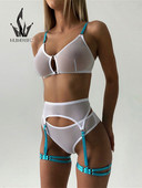 Mulherelfo Lenjerie Dantela Ținute Sexy Pentru Femeie Contrast Culoare Senzuală Lenjerie fără sudură Jartiere Erotic Scurt Truse de îngrijire a pielii