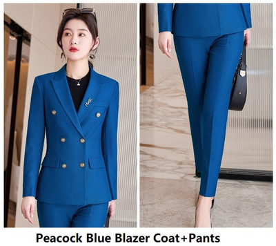 Visokokvalitetna tkanina Formalna profesionalna ženska poslovna radna odjeća Odijela OL stilovi Sakoi za intervjue za karijeru Komplet hlača Odijela s hlačama