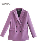 Wixra naiste vabaaja bleiser, kaherealine High Street pikkade varrukatega 2021 uus sügiskevadine vintage mantel