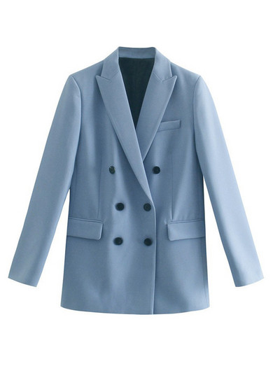 Wixra naiste vabaaja bleiser, kaherealine High Street pikkade varrukatega 2021 uus sügiskevadine vintage mantel