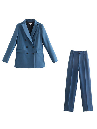 Wixra naiste vabaaja bleiser, kaherealine High Street pikkade varrukatega 2021 uus sügiskevadine vintage mantel