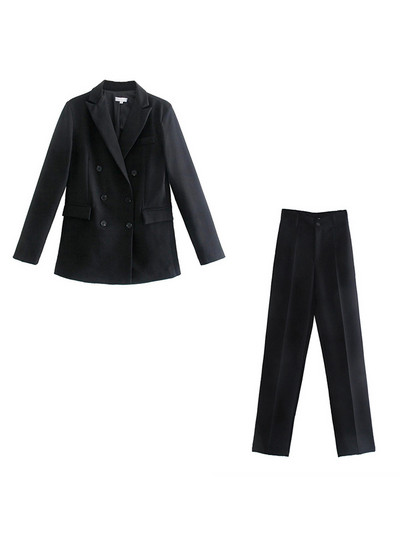 Wixra naiste vabaaja bleiser, kaherealine High Street pikkade varrukatega 2021 uus sügiskevadine vintage mantel