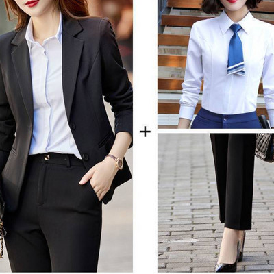 Tinute de toamna Costum Jacheta Seturi Doua Piese Pentru Femei Imbracaminte Office Femei Formal Blazer Si Pantaloni Set Costume 2 Piese Elegante
