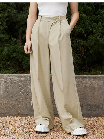 Amii Minimalistlik kevadine naiste ülikond pikkade varrukatega vööde bleisermantel vabaaja mood laia säärega püksid soliidne elegantne komplekt 12240123