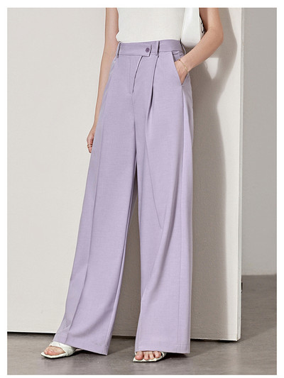 Amii Minimalistlik kevadine naiste ülikond pikkade varrukatega vööde bleisermantel vabaaja mood laia säärega püksid soliidne elegantne komplekt 12240123