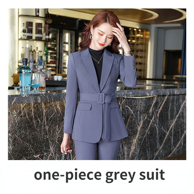 Lilla pika ülikonna jope ja püksid 2-osaline vööga naiste kevad- ja sügisene 2022 uus vöökomplekt, ülimoodne temperament ülikond