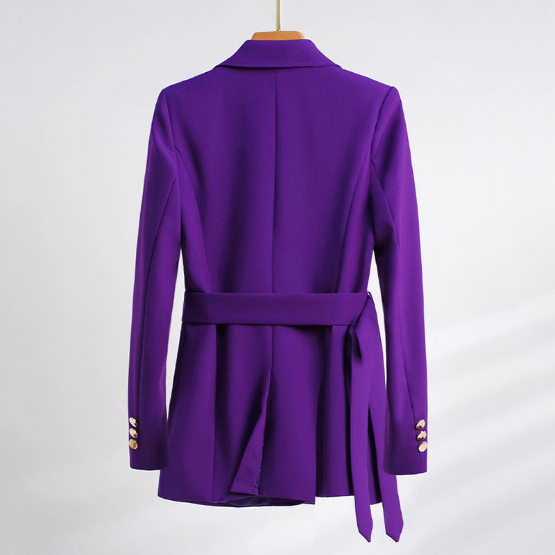 Lilla pika ülikonna jope ja püksid 2-osaline vööga naiste kevad- ja sügisene 2022 uus vöökomplekt, ülimoodne temperament ülikond