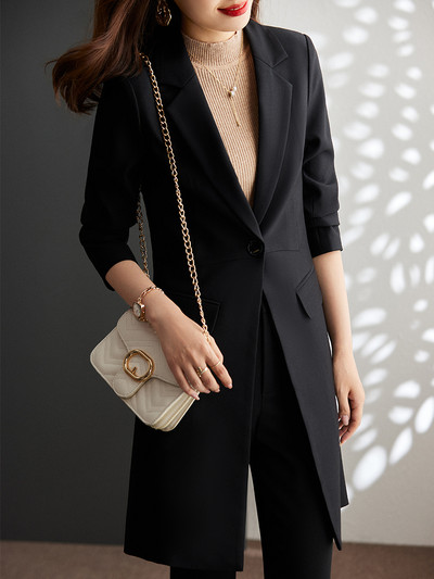 Blazer 2 Red Black Pant Wear Žensko odijelo Zimska jakna Jesenska i uredska plava Ženska odjeća Poslovni poslovni komplet Ženske duge hlače