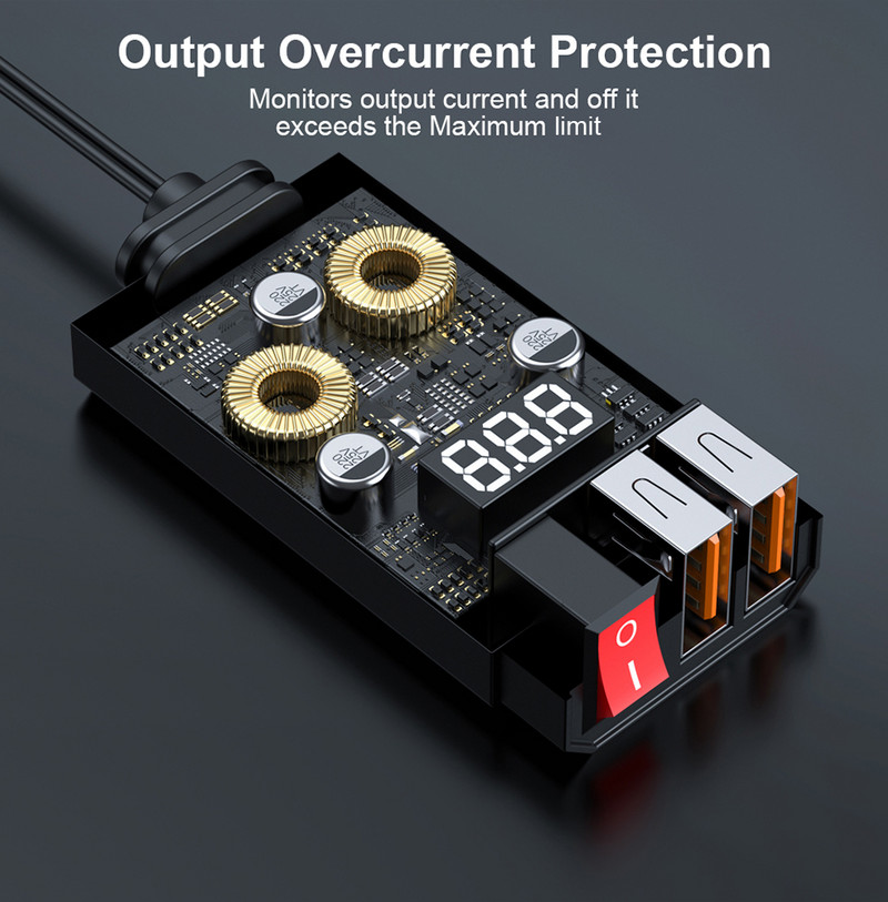 Gadpow 12V USB motociklo lizdas QC3.0 Cell Quick vandeniui atsparus motociklo USB lizdas su voltmetro motociklo USB įkrovikliu