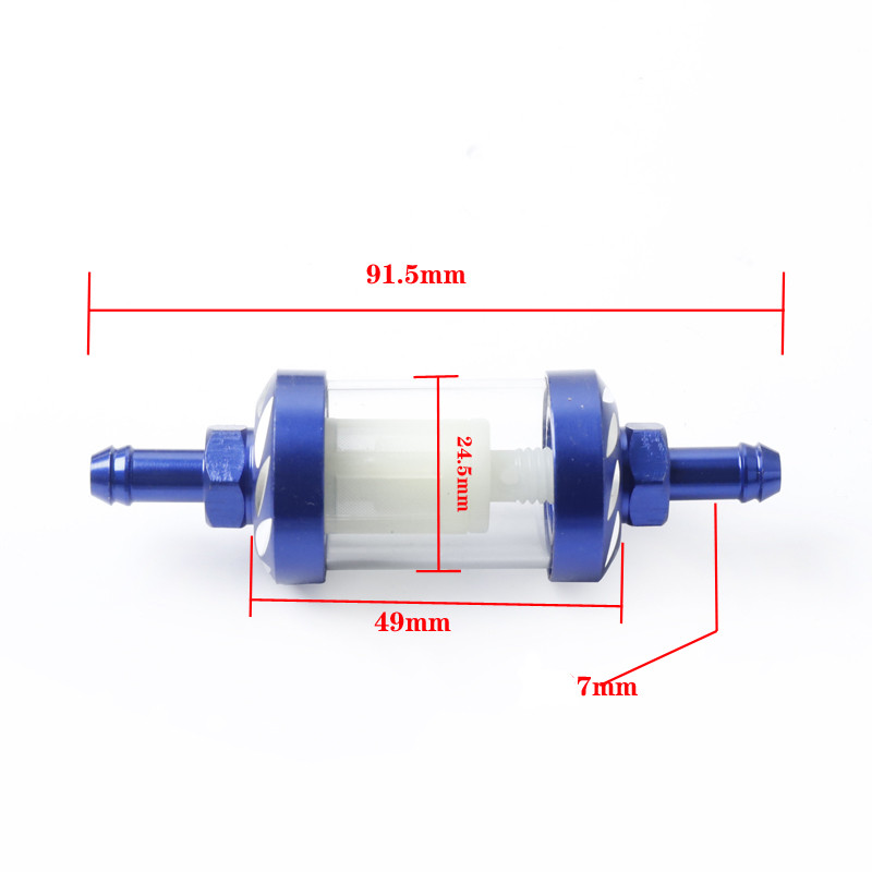 Pārdošanā 8mm/0,31" CNC alumīnija sakausējuma stikla motociklu gāzes degvielas benzīna eļļas filtra Moto aksesuāri ATV Dirt Pit Bike Motocr