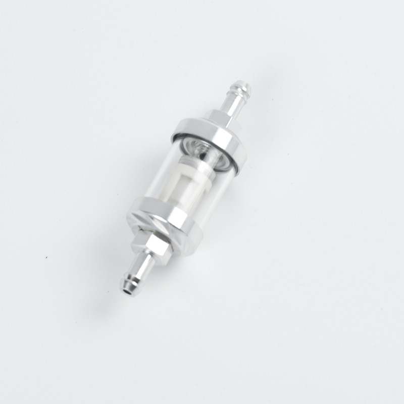 Pārdošanā 8mm/0,31" CNC alumīnija sakausējuma stikla motociklu gāzes degvielas benzīna eļļas filtra Moto aksesuāri ATV Dirt Pit Bike Motocr