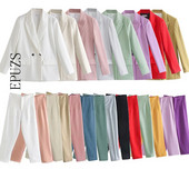 2021 sacou + pantaloni set 2 piese femei Blazer costum birou maneci lungi + pantaloni set 2 piese blazer traf seturi femei