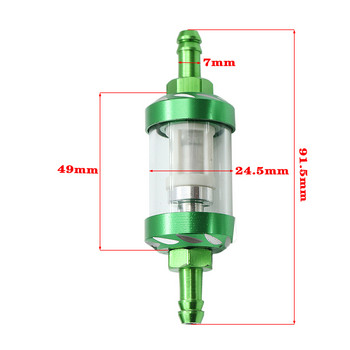 8 мм CNC алуминиева сплав Стъкло Мотоциклет Газ Гориво Бензин Маслен филтър Мото аксесоари за ATV Dirt Bike Мотокрос