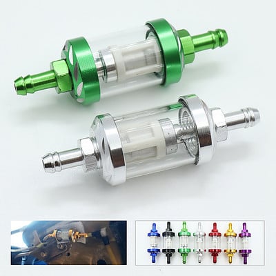 8mm CNC din aliaj de aluminiu sticlă motocicletă gaz combustibil benzină filtru de ulei accesorii moto pentru ATV Dirt Pit bike motocross