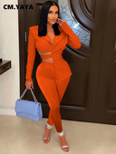 CM.YAYA Femei Dantela Spate Costum și Pantaloni Blazer Asimetric OL Street Vintage Sexy Party Două 2 Piese Set Tinuta Trening Moda