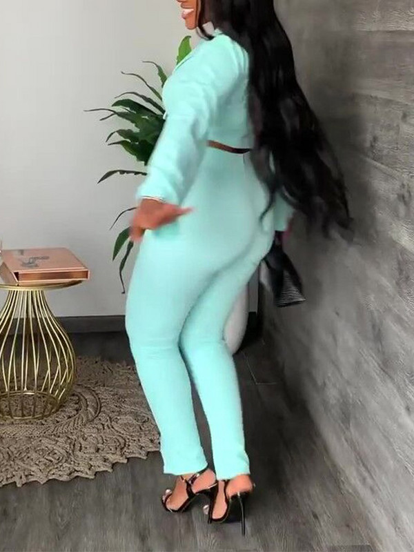 Seturi de ținute 2022 de toamnă cu mânecă lungă Blazer și pantaloni cu tiv despicat Set de două piese casual de modă pentru femei elegante femei