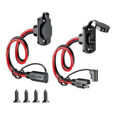 DIY 12AWG 30CM SAE barošanas ligzda SAE ūdensnecaurlaidīgs ātrā savienojuma paneļa stiprinājums Universāls zemūdens montējams savienotājs motocikla akumulatoram