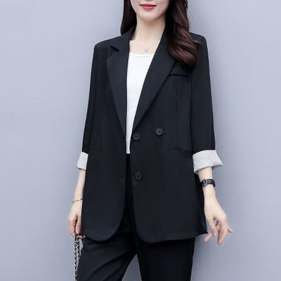 Vintage γυναικείο κοστούμι παντελόνι Γυναικεία casual μόδα Ανοιχτό πράσινο σακάκι παντελόνι με οδοντωτό σακάκι γραφείου Γυναικεία κοστούμια Γυναικεία σετ