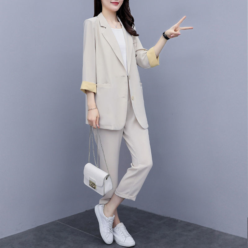 Vintage γυναικείο κοστούμι παντελόνι Γυναικεία casual μόδα Ανοιχτό πράσινο σακάκι παντελόνι με οδοντωτό σακάκι γραφείου Γυναικεία κοστούμια Γυναικεία σετ