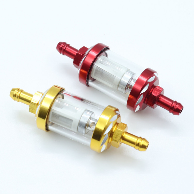 8 mm/0,31" CNC alumiiniumsulamist klaasist mootorratta gaas, bensiin, õlifilter Moto-tarvikud ATV Dirt Pit Bike motokrossi jaoks