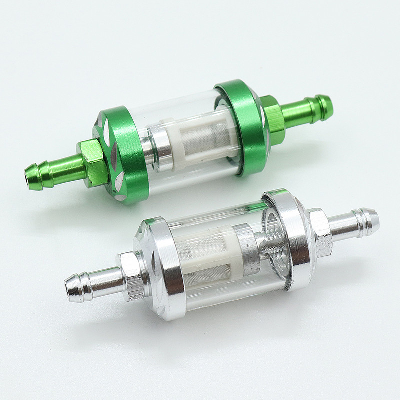 8 mm/0,31" CNC alumiiniumsulamist klaasist mootorratta gaas, bensiin, õlifilter Moto-tarvikud ATV Dirt Pit Bike motokrossi jaoks