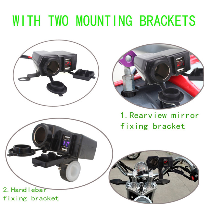 Αξεσουάρ μοτοσυκλέτας Αναπτήρας Πρίζα 5V 4.2A Διπλός φορτιστής USB 12V-24V για Μοτοσικλέτα