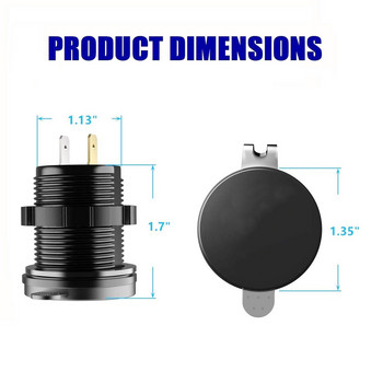 12V/24V USB зарядно устройство, двоен USB порт 2.1A за мотоциклет, автомобил, камион, ATV, лодка, адаптер, захранващ контакт за мобилен телефон