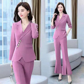 2022. aasta 2-osalised rõivakomplektid, elegantsed kontorikomplektid, naiste sobivad komplektid bleiseriülikonna püksid Luksuslik kahest moeosast koosnev komplekt naiste pükstele, seksikas