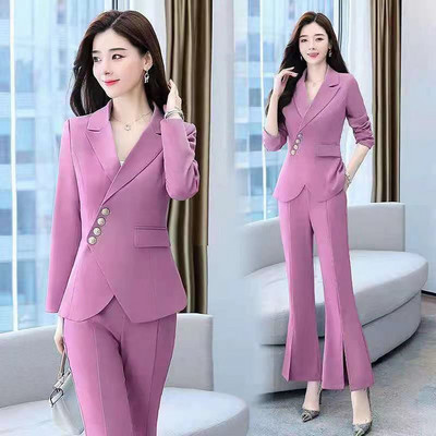 2022. aasta 2-osalised rõivakomplektid, elegantsed kontorikomplektid, naiste sobivad komplektid bleiseriülikonna püksid Luksuslik kahest moeosast koosnev komplekt naiste pükstele, seksikas