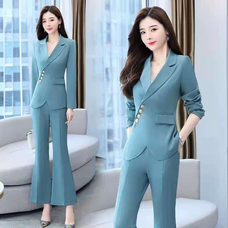 2022. aasta 2-osalised rõivakomplektid, elegantsed kontorikomplektid, naiste sobivad komplektid bleiseriülikonna püksid Luksuslik kahest moeosast koosnev komplekt naiste pükstele, seksikas