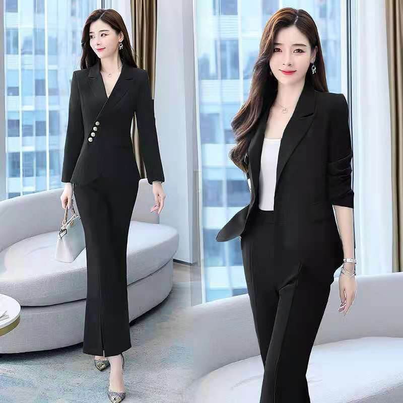2022. aasta 2-osalised rõivakomplektid, elegantsed kontorikomplektid, naiste sobivad komplektid bleiseriülikonna püksid Luksuslik kahest moeosast koosnev komplekt naiste pükstele, seksikas
