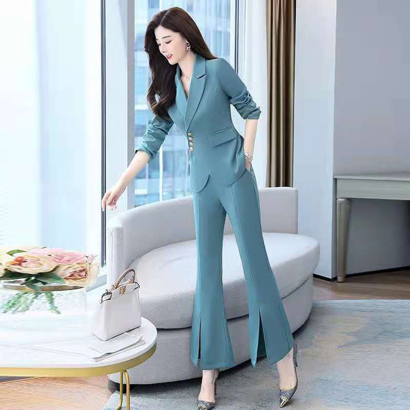 2022. aasta 2-osalised rõivakomplektid, elegantsed kontorikomplektid, naiste sobivad komplektid bleiseriülikonna püksid Luksuslik kahest moeosast koosnev komplekt naiste pükstele, seksikas